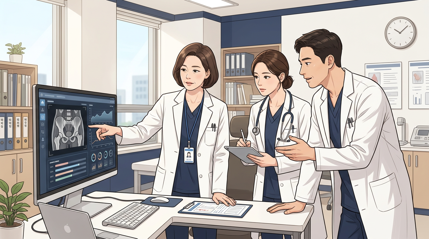 임신 테스트기 원리 hCG 호르몬 일러스트